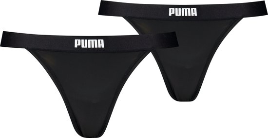 Puma 2-Pack dames Tanga strings - L - Zwart