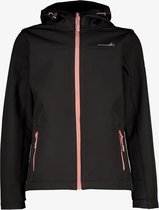 Mountain Peak meisjes softshell jas zwart met roze - Maat 128 - Met capuchon - Ritssluiting