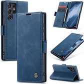 Casemania Hoesje Geschikt voor Samsung Galaxy S24 Ultra Navy Blue - Portemonnee Book Case