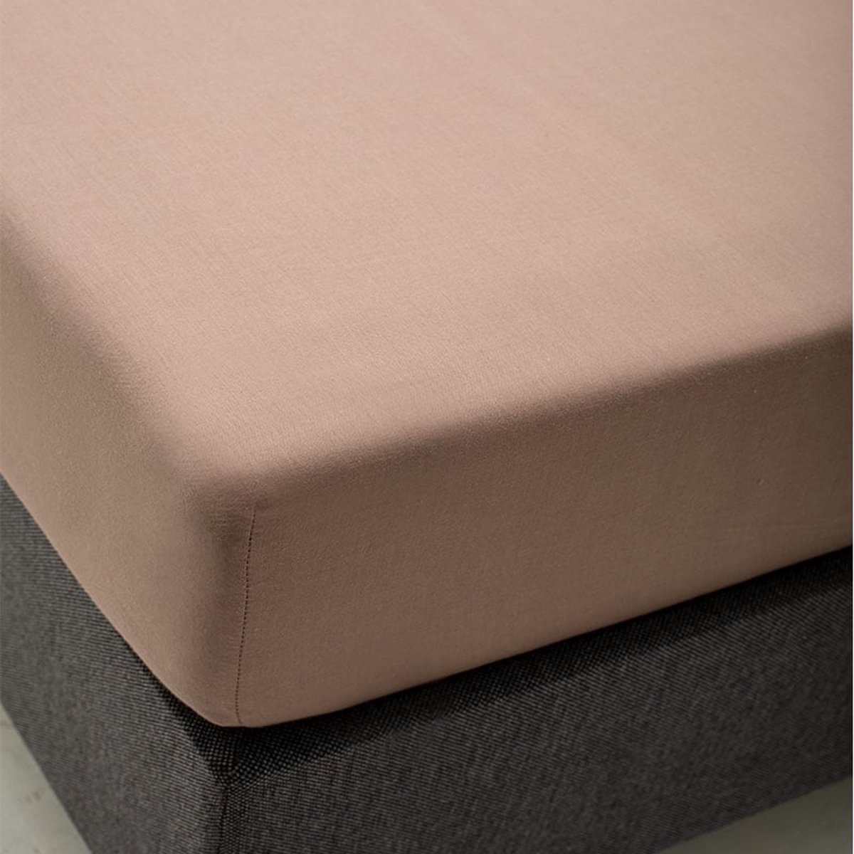 Standaard hoeslaken - Maat: 90 x 200 cm - Katoen - Taupe - Fresh & Co