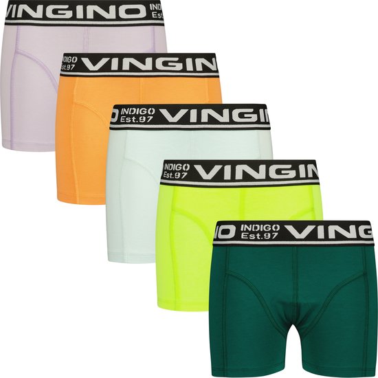 Vingino Boxer B-241-6 Colors 5 pack Jongens Onderbroek - Multicolor purple - Maat XL