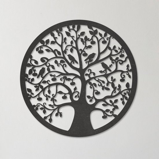 Wanddecoratie | Tree of life met vogels - L (60x60cm)