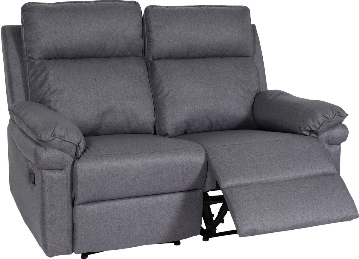 Cosmo Casa 2 - zits bioscoopstoel - relaxstoel - TV-stoel - Bank- Armleuning - Ligfunctie - no - sag vering - Stof/textiel - Donkergrijs