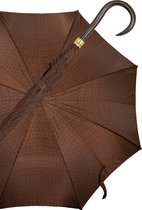 Gastrock Paraplu - Italiaanse satijn stof - Donkerbruin - Luxe paraplu - Lengte 91 cm - Doorsnede doek 61 cm - Aluminium frame - Handvat van metallic gelakt esdoornhout - Paraplu voor dames en heren - Drukknop sluiting
