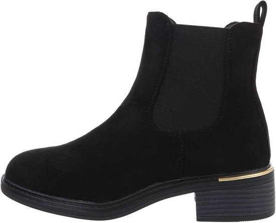 ZoeZo Design - laarzen - enkel laarzen - Chelsea laarzen - suedine - zwart - maat 38 - lage laarzen - klassieke laarzen