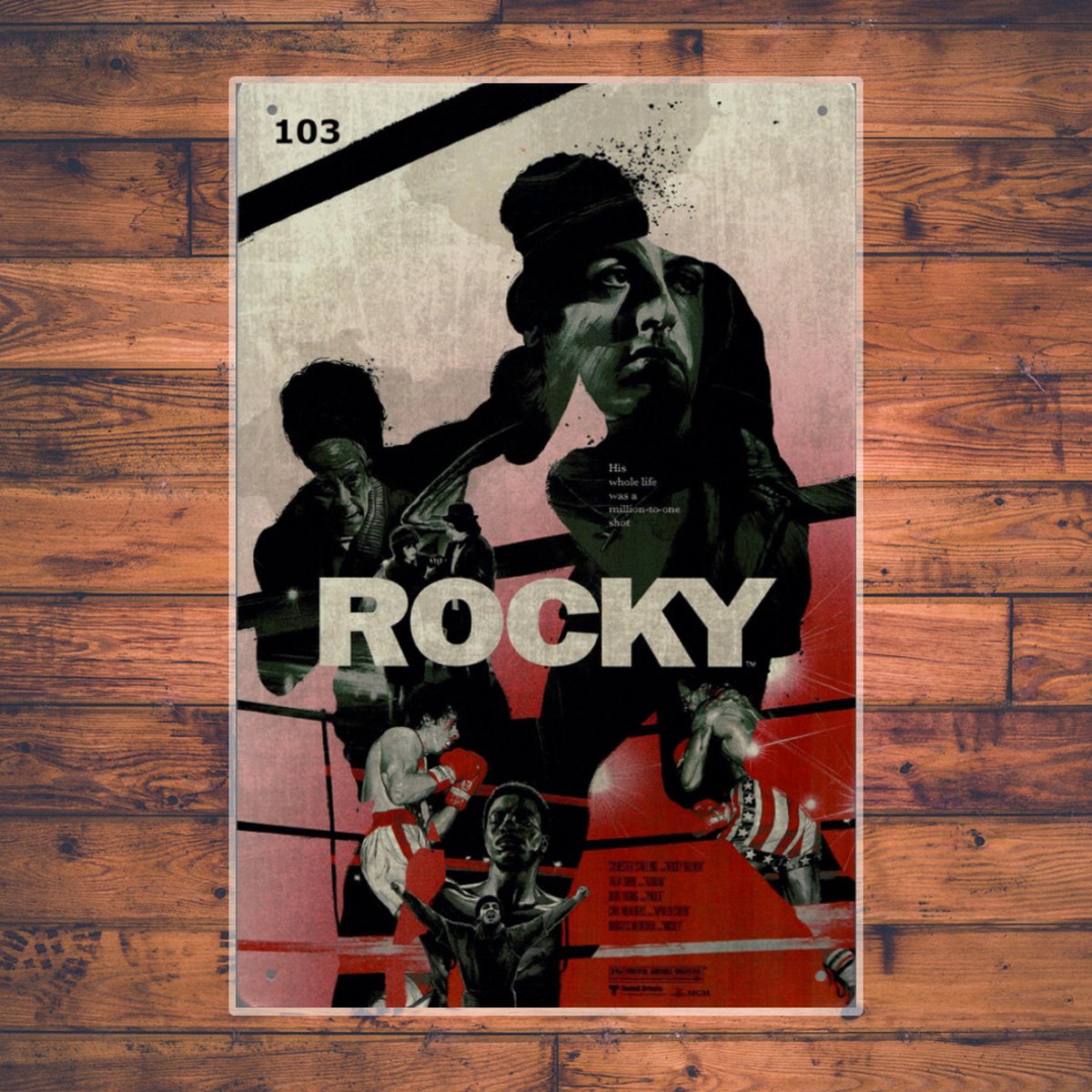 Wandbordje Rocky Silvester Stallone