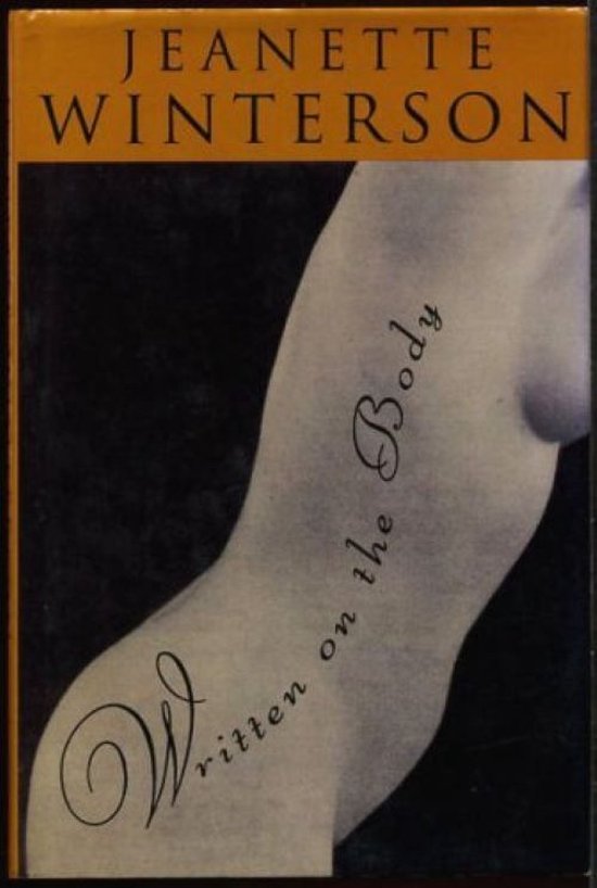 Couverture du livre 'Written on the Body' de Jeanette Winterson, montrant un plan rapproché du corps d'une femme.