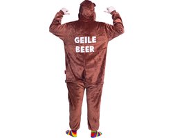 Beren onesie - dieren onesie - verkleedkleding - carnavalskleding - Carnaval kostuum - dames - heren – volwassenen – Geile beer - maat M/L