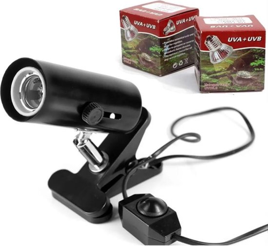 UniEgg® Warmtelamp reptielen incl. dimfunctie zwart - E27 UVA + UVB Hot Spot lamp + 25W en 50W lampen