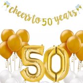 Jubileum set goud Cheers to 50 Years 22-delig - goud - jubileum - sarah - abraham - cheers - verjaardag