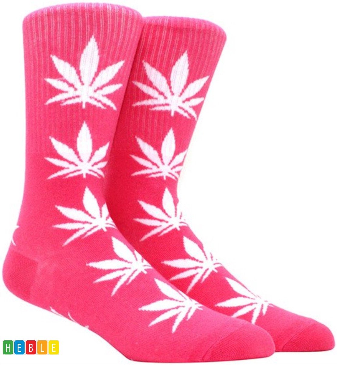 ***Wietsokken Cannabissokken Cannabis Unisex sokken – van Heble®*** Roze