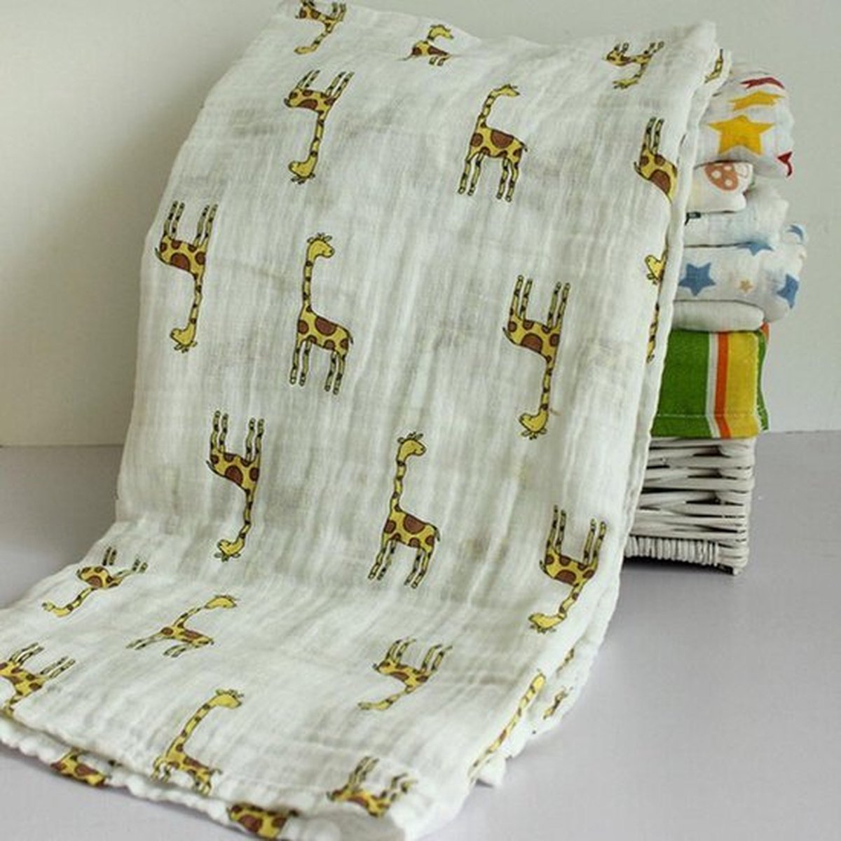 Swaddle XL Hydrofiel doek omslagdoek 120x120 cm - katoen - Giraffe