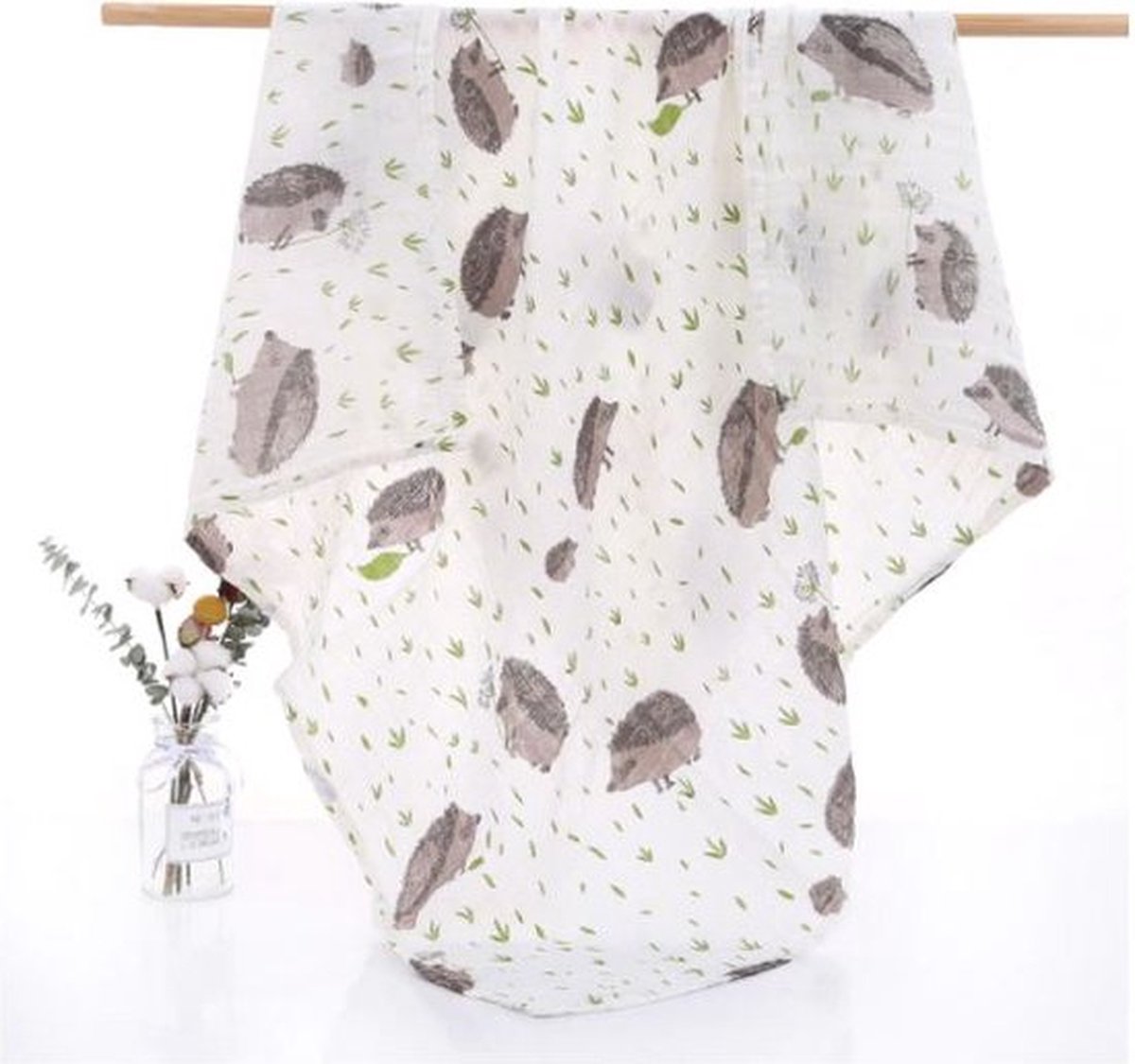 Goedkoopste swaddle XL hydrofiele doek 120x120 cm - katoen - Egel