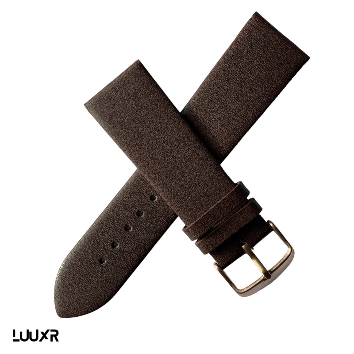 Luuxr strap leather dark brown silk 24mm lubrsil240001