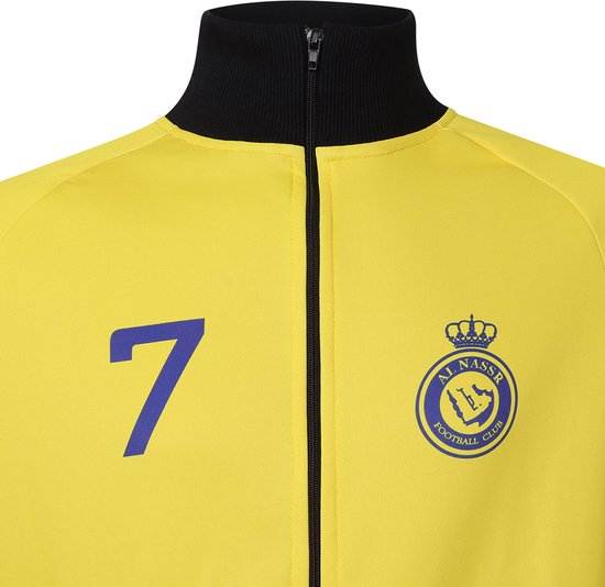 Gele trainingsjas met Al-Nassr logo en nummer 7 op de borst.