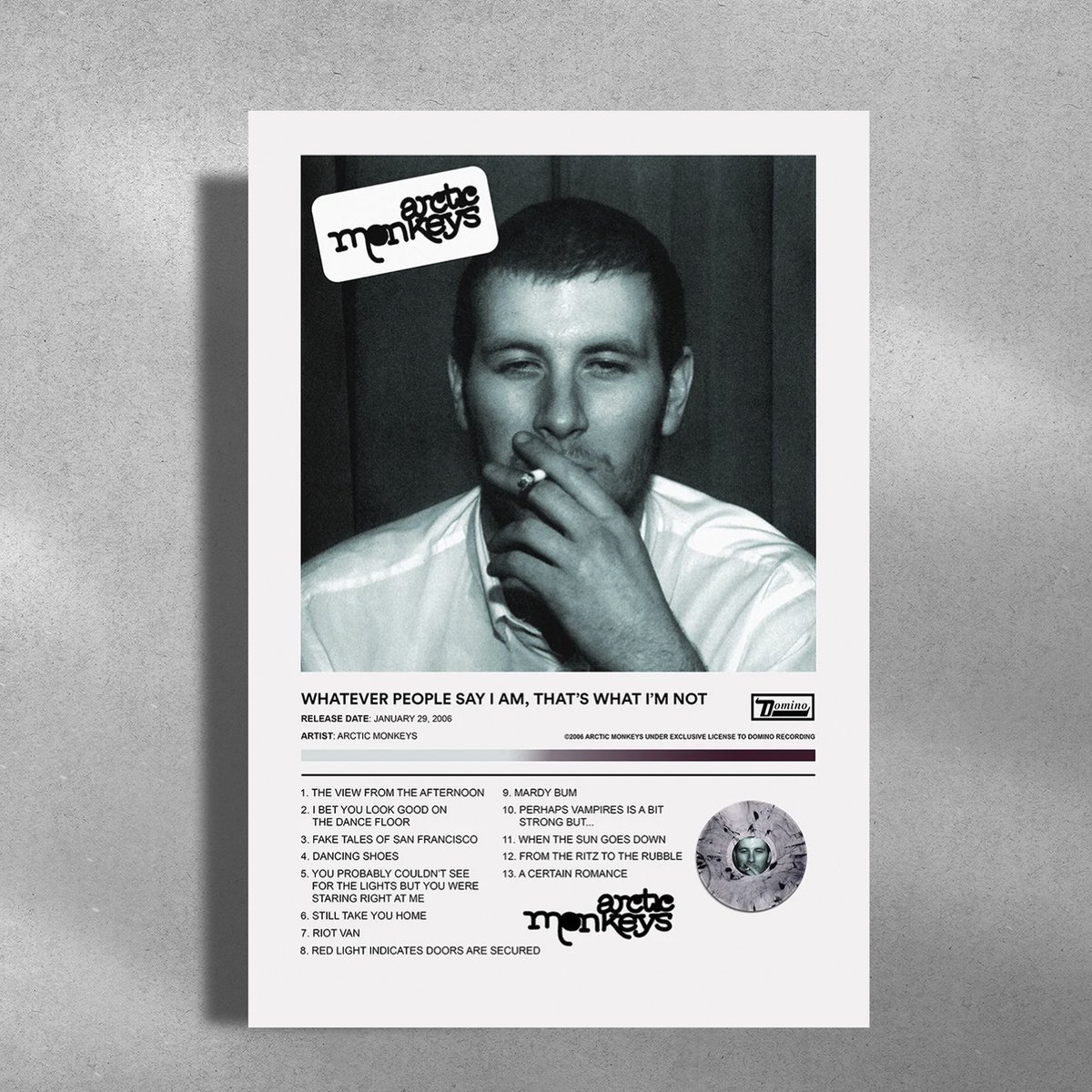 Luxe poster Arctic Monkeys - Metalen Poster 30x40cm - Whatever People Say I Am, That's What I'm Not groen