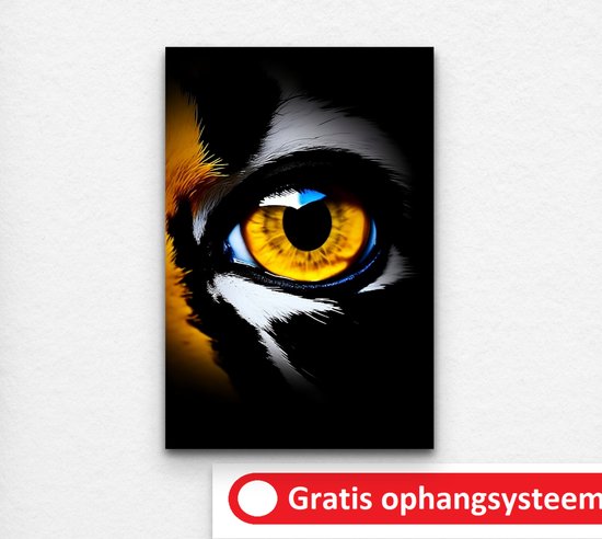 glasschilderij - portret - kunst - schilderijen & posters - oog schilderij - Schilderij oog - 100 x 150 cm 5mm