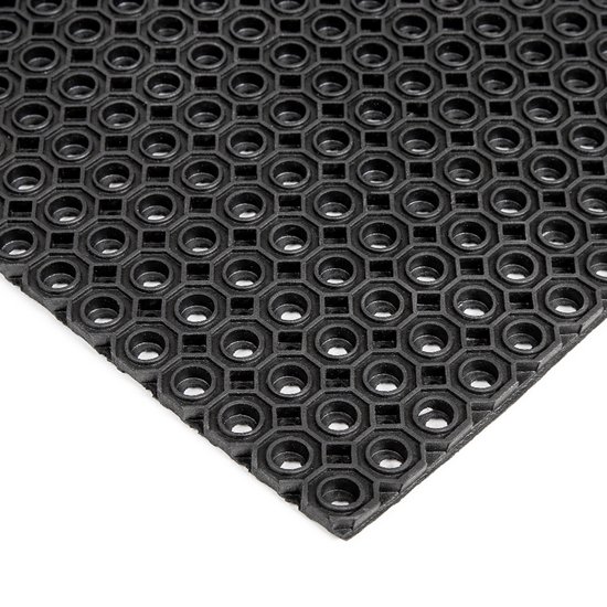 Rubber ringmat - 100x100cm - Dikte 13mm - Extra zwaar - Deurmat rubber