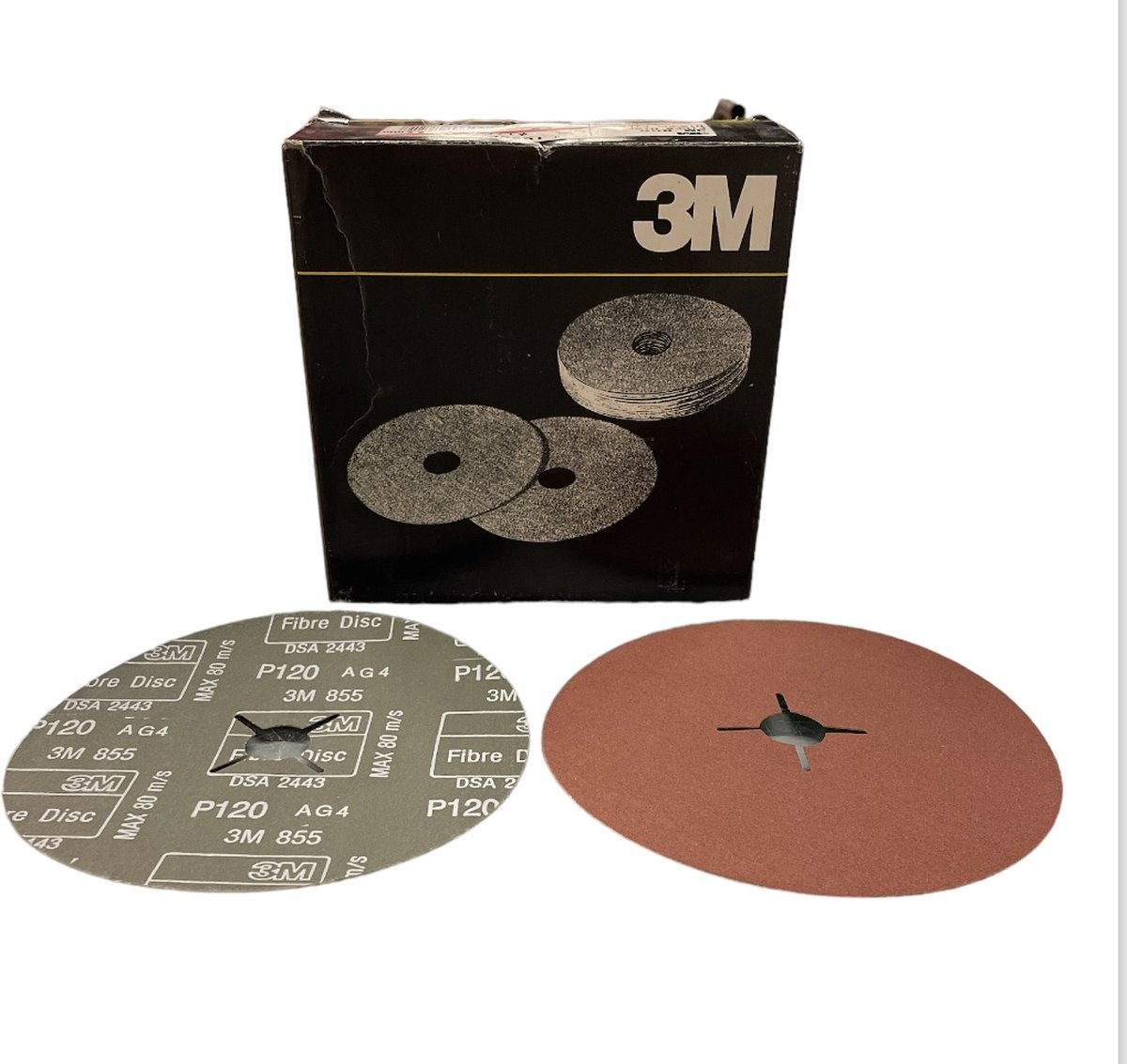 3M Fibre Disc 855 art. 16252 - P120 - diameter 178 mm x 22 mm - Prijs per doos ( inhoud 25 stuks)