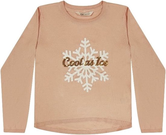 Kerst - Winter - trui - Cool as ice - kinder / tiener - roze - maat 146/152