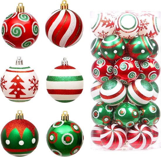 Kerstsfeer kerstballen 30 stuks klassieke kerstboomversiering bol