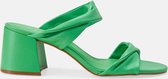 Mangará Dames schoenen Xaxim Geitenleer - 6,5cm blokhak - Groen - Maat 39