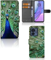 Wallet Book Case Geschikt voor Motorola Edge 40 GSM Hoesje Pauw
