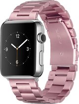 Bandje geschikt voor Apple Watch 38/40MM - Geschikt voor Series 1/2/3/4/5/6/7/8/9/SE - Maat One Size - Horlogebandje - Metaal - Roze