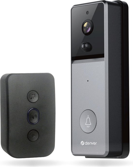 Denver VDB-216 – Video deurbel – Draadloos – Camera – Smart home – Wifi – TUYA – Grijs