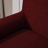 Housse de canapé extensible Housses de canapé, Jacquard Housses de canapé pour canapé, fauteuil 2 places (Vin rouge, 145-185 cm)