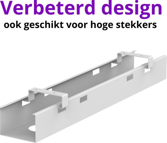 Bureau Kabelgoot 60 cm met bladklem bevestiging - Beugels en Meer