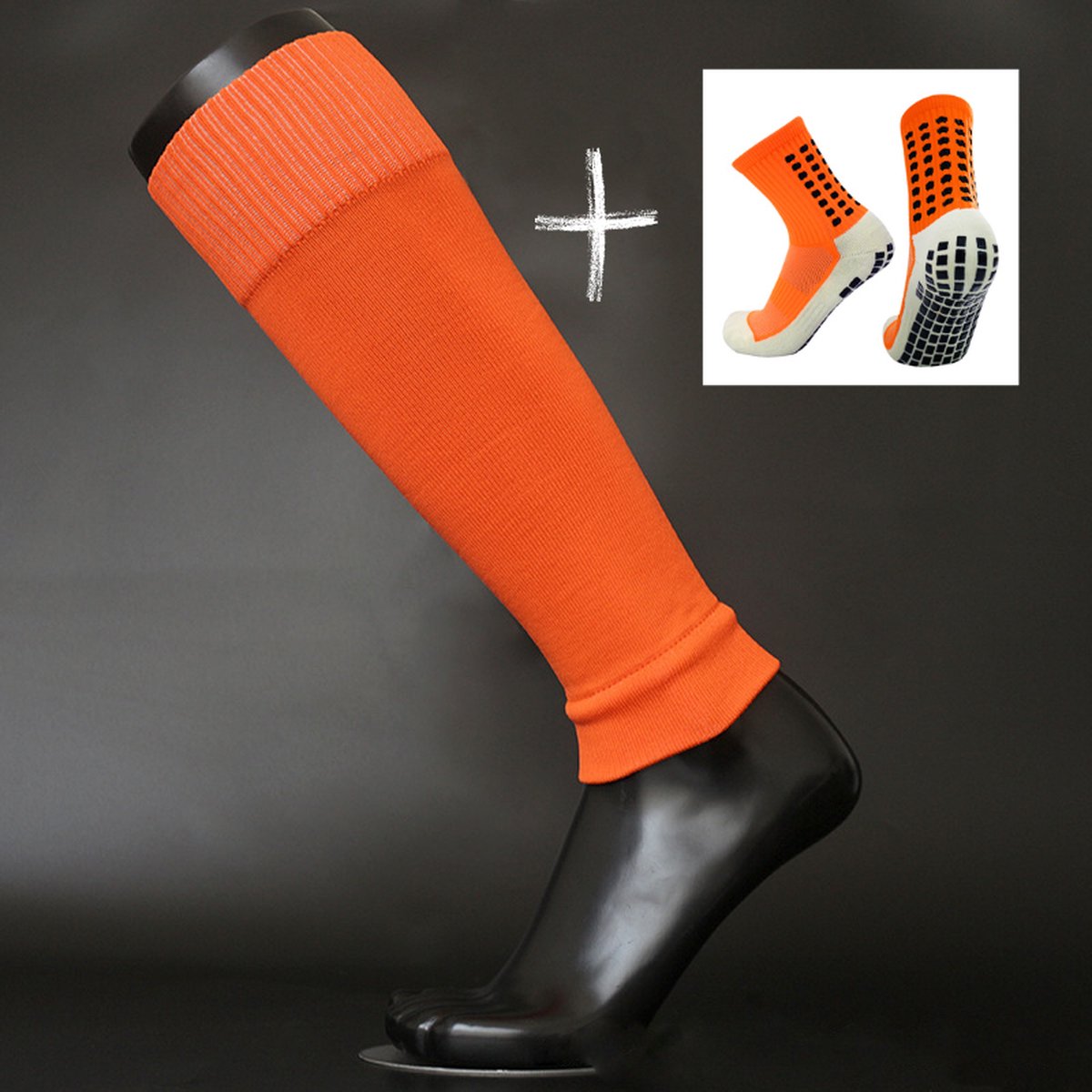 Knaak Voetloze sokken + Gripsokken - Footless set - Antislip - Oranje