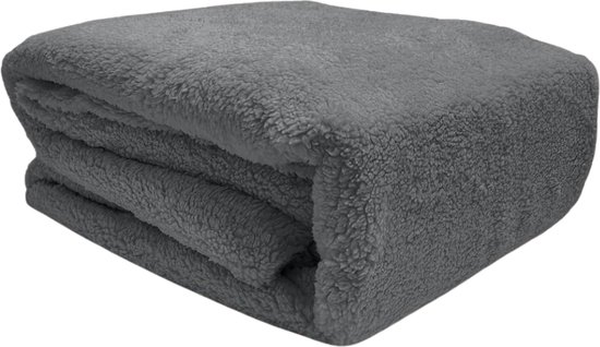 Foto: Sleeps zachte teddy fleece hoeslaken antraciet 180 x 200 cm heerlijk zacht