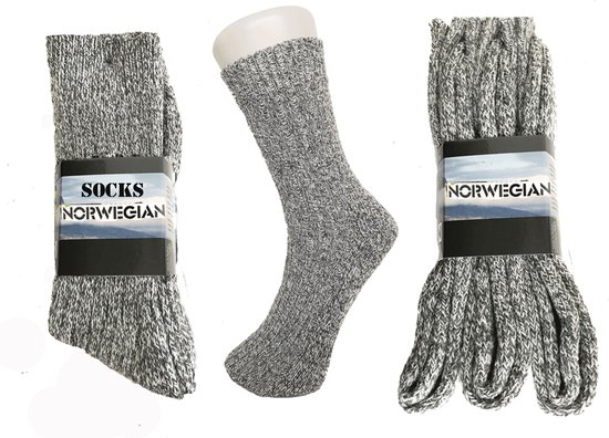 6 paar Noorse thermo sokken ( grijs ) 39-42