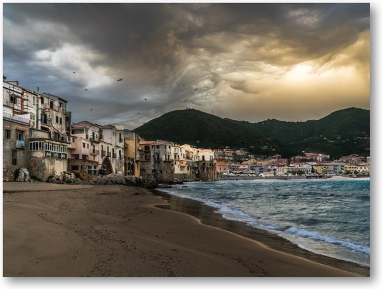 Gouden Uren in Cefalù - Foto op Plexiglas 40x30