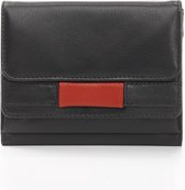 France portemonnee small zwart met rood, paars en grijs detail