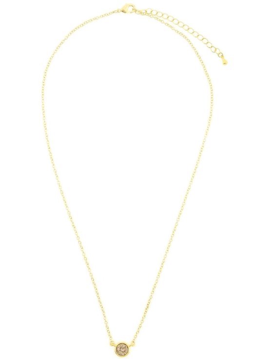 Behave Dames ketting minimalistisch goud-kleur met steentje 40 cm