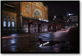 Midnacht op het spoor - Station Groningen - Fotoposter 60x40 met Lijst