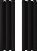 Gordijen Verduisterend, Warmte-isolerende Gordijnen Ringen Zwart voor de Woonkamer Slaapkamer 117x138 cm (B x H),2 stuks
