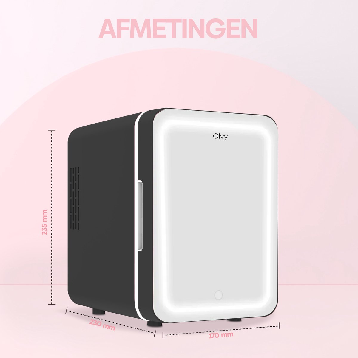 Olvy Skincare Fridge - Mini Koelkast - Skincare Koelkast - Inclusief E-Book - Make-up Koelkast - 4 Liter — afbeelding 3
