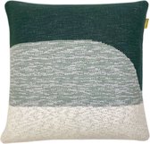 Sunset knitted cushion green