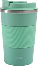 FLASKE Koffiebeker Coffee Cup - Mint - 380ml - RVS Koffiebeker to Go van 380ML
