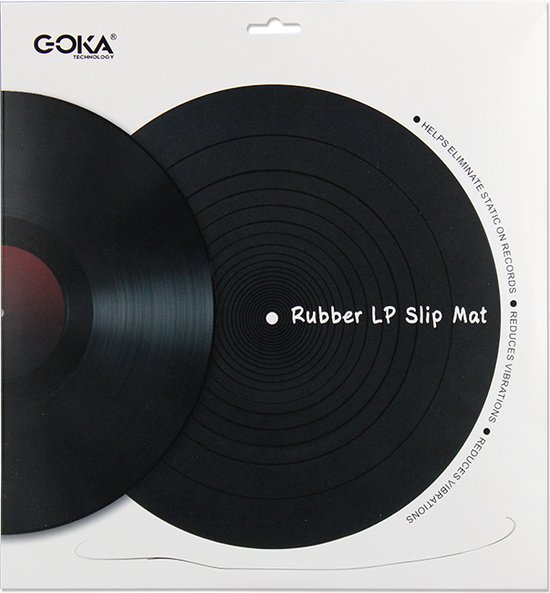 GOKA Slipmat platenspeler Zwart Silicone slipmat draaitafel mat