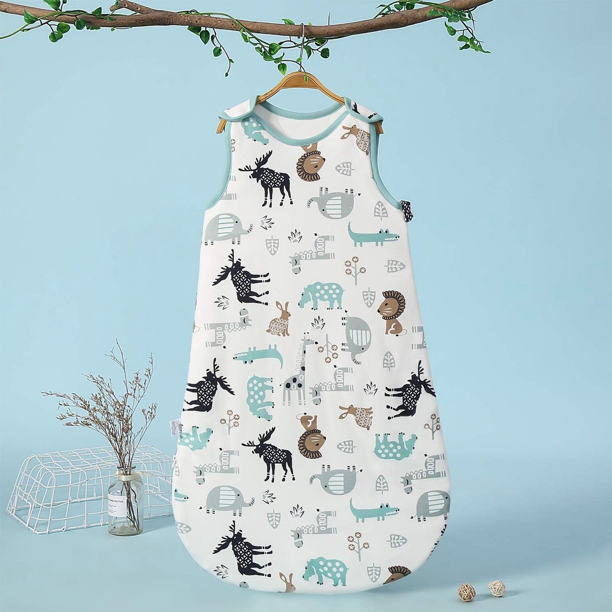 ademend 100% katoen mousseline zachte inbakerdeken | Unisex slaapzak voor babymeisjes en jongens 6-12 Monate (1er Pack)