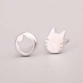 Gading® meisjes oorknopjes met katten- 5mm-zilver 925