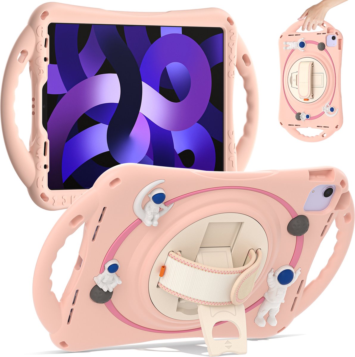 iPad Air 5 (2022) 10.9 inch Hoes | Apple Tablet Hoes | Volledige Bescherming | Kinder Tablet | Roze
