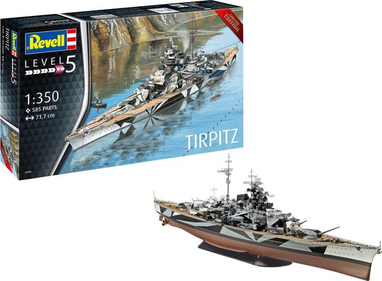 Revell Modelbouwpakket Schepen - 05096 Duits Slagschip Tirpitz - Limited Edition Plastic - 1:350 -