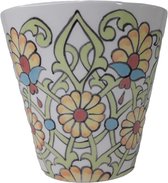 Koffie/thee beker - mok - 200ml - met bloemen - thee/koffiekopje servies - aardewerk - keramiek - handmade - handgemaakt - Handbeschilderd - handgemaakte Turkse tegelkunst - cadeau - valentijnscadeau - moederdagcadeau -verjaardagscadeau