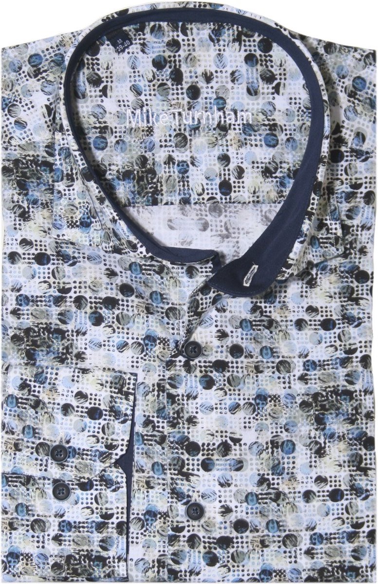 Mike Turnham Lange mouw Overhemd - 5025-9471 Marine (Maat: XXXL)