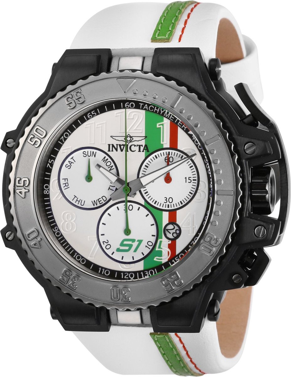 Invicta S1 Rally - Race Team 28401 Heren Horloge - Waterdicht - Analoog - Quartz Uurwerk - Roestvrij Staal met witte Wijzerpl